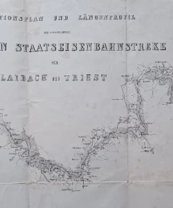 Situationsplan und langenprofil der kaiserl konigl Sudlichen Staatseisenbahn Strecke von Laibach bis Triest