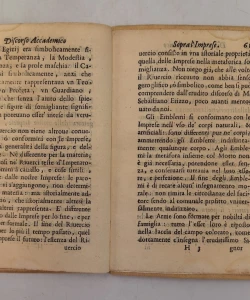 Discorso Accademico di Marin Bolizza Gentil’Huomo di Cattaro sopra l’Imprese