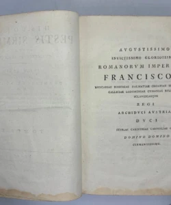 Historia pestis Sirmiensis annorum MDCCXCV et MDCCXCVI