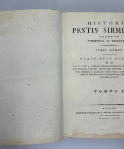 Historia pestis Sirmiensis annorum MDCCXCV et MDCCXCVI