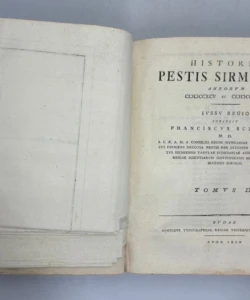 Historia pestis Sirmiensis annorum MDCCXCV et MDCCXCVI
