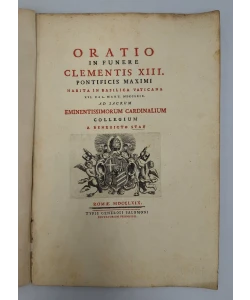 Oratio in funere Clementis XIII. pontificis maximi ...