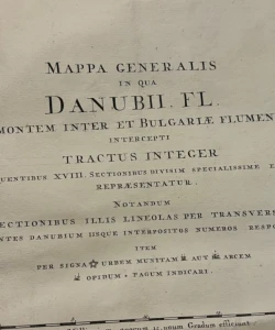 Mappa generalis in qua Danubii fl. Caetium montem inter et Bulgariae flumen Jantram intercepti tractus integer in subsequentibus XVIII sectionibus divisim specialissime exhibendus repraesenta