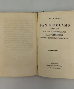 Della patria di San Girolamo Risposta di d. Giovanni Capor Dalmatino all' opuscolo del can. d. Pietro Stancovich Istriano | Della patria di san Girolamo : seconda ed ultima risposta di don Gi