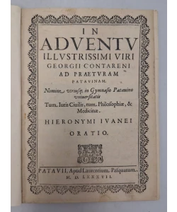 In adventu illustrissimi viri Georgii Contrareni ad praeturam Patavinam