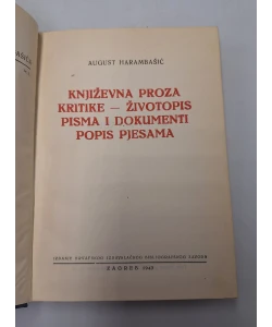 Književna proza, kritike - životopis, pisma i dokumenti, popis pjesama