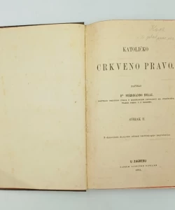 Knjiga Katoličko crkveno pravo I-II autor Ferdinando Belaj