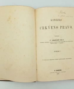 Knjiga Katoličko crkveno pravo I-II autor Ferdinando Belaj