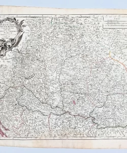 Zemljovid Mađarske, Transilvanije, Slavonije, Hrvatske, Vlaške, Bosne, Srbije i Bugarske - Royáume de Hongrie, Principauté de Transilvanie, Sclavonie, Croatie, et partie de la Principauté de
