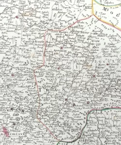 Zemljovid Mađarske, Transilvanije, Slavonije, Hrvatske, Vlaške, Bosne, Srbije i Bugarske - Royáume de Hongrie, Principauté de Transilvanie, Sclavonie, Croatie, et partie de la Principauté de