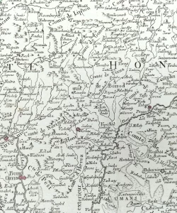 Zemljovid Mađarske, Transilvanije, Slavonije, Hrvatske, Vlaške, Bosne, Srbije i Bugarske - Royáume de Hongrie, Principauté de Transilvanie, Sclavonie, Croatie, et partie de la Principauté de