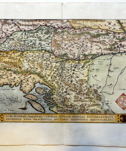 Schlavoniae, Croatiae, Carniae, Histriae, Bosniae finitimarumque regionum nova descriptio-Zemljovid Slavonije, Hrvatske, Kranjske, Istre i Bosne