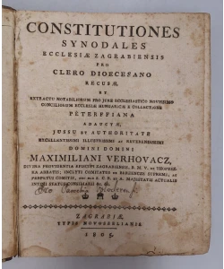 Constitutiones synodales Ecclesiae Zagrabiensis pro clero dioecesano recusae